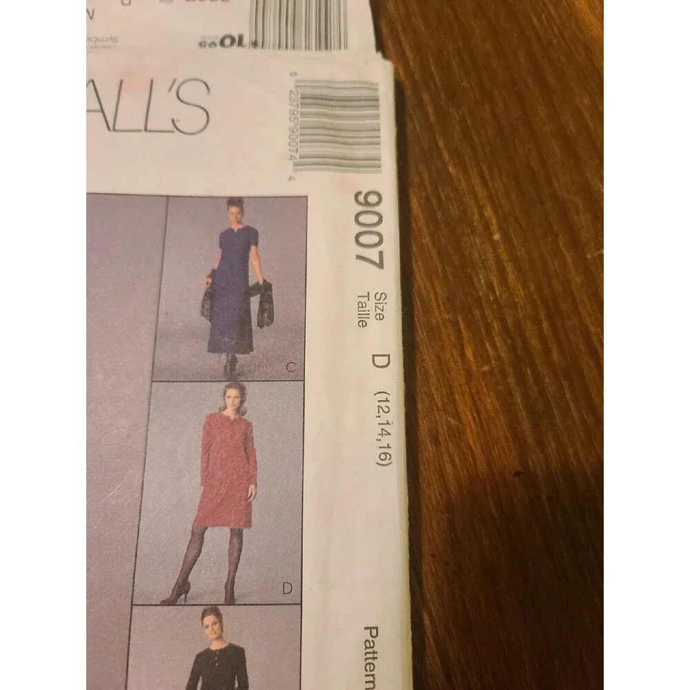 McCall 9007 Vintage Dress Size 12,14,16 Sewing Pattern